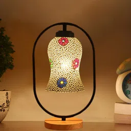 Devansh White & Grey Printed Spherical Table Lamps-32