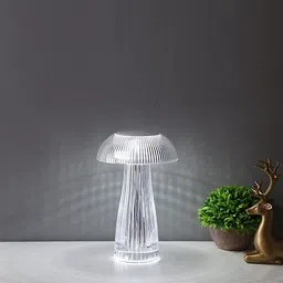 XERGY White Jellyfish Shaped 3 Colors Changing Glass Table Lamp-picture-30