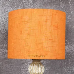 BTR CRAFTS Orange Cotton Traditional Cylinder Table Lamp-image-51