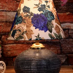 foziq Grey & Blue Floral Printed Table Lamps-54