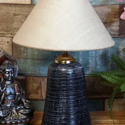 foziq Grey & White Solid TerraCotta With Shade Table Lamps-51