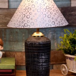 foziq Grey & White Printed Table Lamp-4