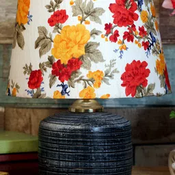 foziq Grey Floral Printed Table Lamp-51