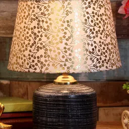 Foziq Grey & Gold-Toned Printed Table Lamps With Shade-22
