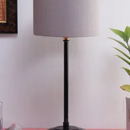 Devansh Grey Traditional Table Lamp With Cotton Shade-49