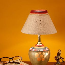 AAKRITI ART CREATIONS Brown & Beige Table Lamp-34