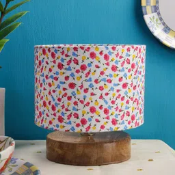 Devansh Multicoloured Printed Cotton Shade Table Lamp-10