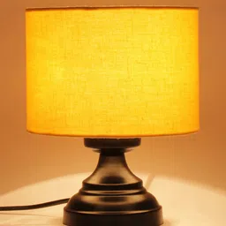 Devansh Yellow Table Lamp with Cotton Shade Lamp-28