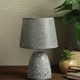 House Of Accessories Grey Printed Ceramic Table Lamp-image-77