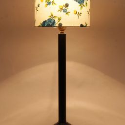 Devansh Multicoloured Traditional Table Lamp With Cotton Shade-56