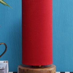 Devansh Red Solid Cotton Table Lamp-53