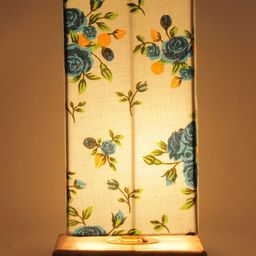 Devansh Multicolor Cotton Shade with Square Wood Base-15