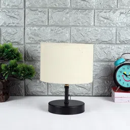 Devansh White Iron Table Lamp with Jute Shade-47