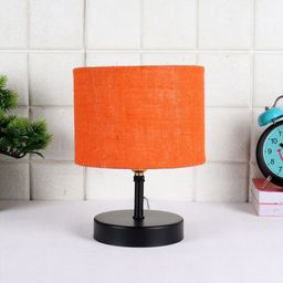Devansh Orange & Black Iron Table Lamp with Jute Shade-32