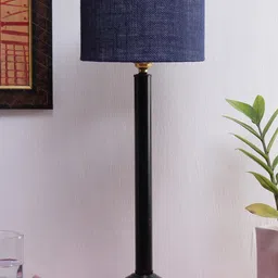 Devansh Blue Table Lamp with Jute Shade Lamp-32