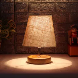 Devansh Beige Wooden Frustum Table Lamps-picture-45