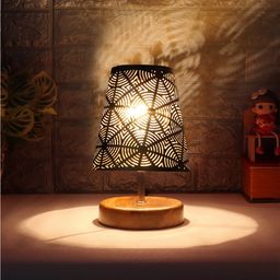 Devansh Black Textured Metal Table Lamps-7