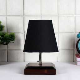 Devansh Black & Brown Wooden Contemporary Table Lamp-24