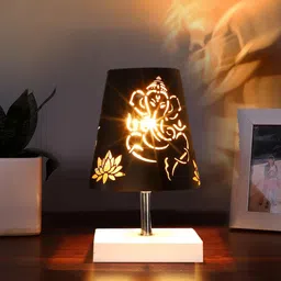 Devansh Black Textured Table Lamp-35