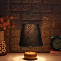 Devansh Black Wooden Frustum Table Lamp-picture-10