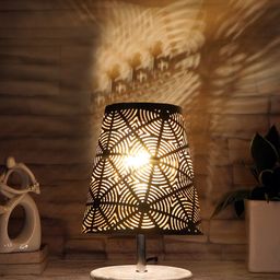 Devansh Black Textured Table Lamp-52