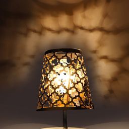Devansh Black Metal Frustum Table Lamp-27