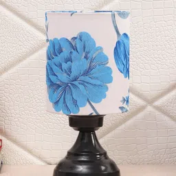 foziq Black & Blue Printed Metal Table Lamp-image-89