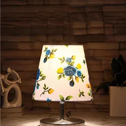 Devansh White Floral Printed Steel Table Lamps-51
