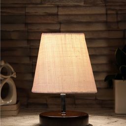 Devansh White & Brown Wooden Contemporary Table Lamp-image-39