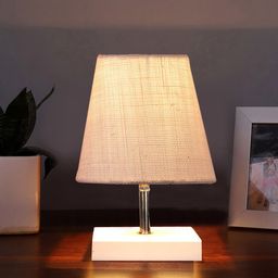 Devansh White Wooden Frustum Table Lamp-picture-58