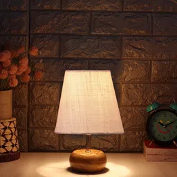 Devansh White Textured Table Lamp-24