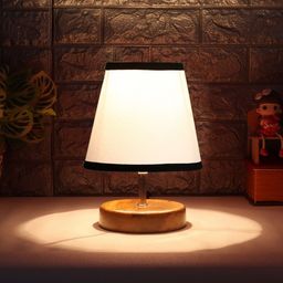 Devansh White Wooden Frustum Table Lamp-picture-38