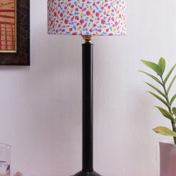 Devansh White Printed Cylindrical Shaped Traditional Floor Lamp with Shade image 2