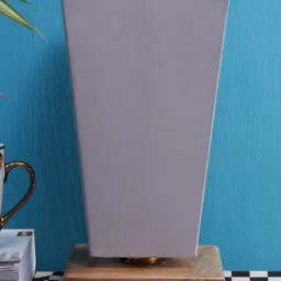 Devansh Grey Cotton Shade With Square Wood Base Table Lamp image 5