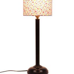Devansh White Printed Cylindrical Shaped Traditional Floor Lamp with Shade image 3