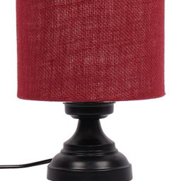 Devansh Maroon & Black Solid Jute Shade Table Lamp image 4
