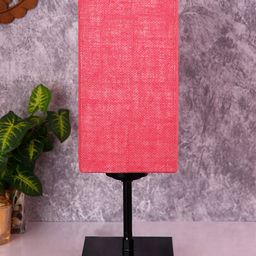 Devansh Square Pink Jute Shade Table Lamp with Iron Base image 5