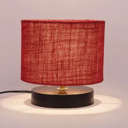 Devansh Maroon & Black Table Lamp with Shade image 3