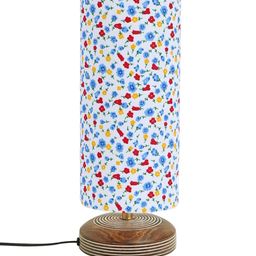 Devansh White & Red Printed Cylindrical Shaped Contemporary Table Lamp image 4