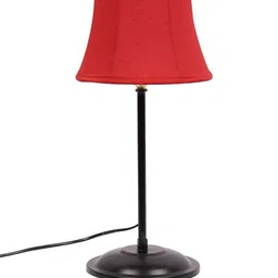 Devansh Red Cotton Shade Lamp With Base Table Lamp image 2