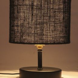 Devansh Black Iron Table Lamp with Jute Shade image 4
