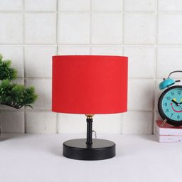 Devansh Red Iron Table Lamp with Cotton Shade image 4
