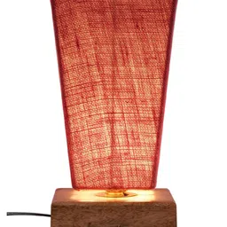 Devansh Pink Contemporary Table Lamp With Cotton Shade image 3