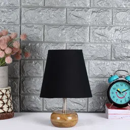Devansh Black Wooden Frustum Table Lamp image 5