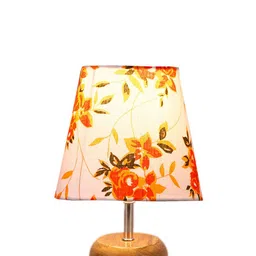Devansh White & Orange Printed Table Lamp image 5
