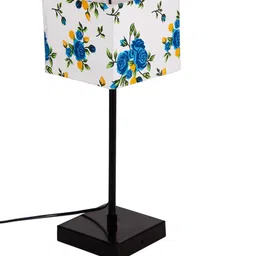 Devansh Square Multicolor Cotton Shade Table Lamp with Iron Base image 5