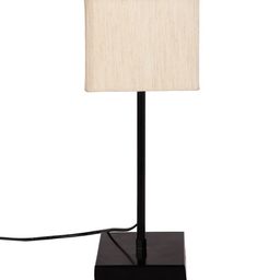 Devansh Off White Square Cotton Shade Table Lamp with Iron Base image 4