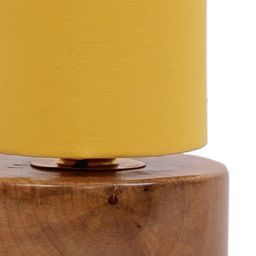 Devansh Yellow Solid Cylindrical Shaped Traditional Table Lamp with Shade image 4