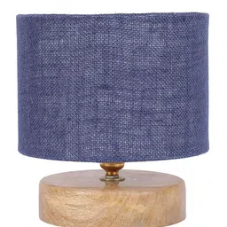 Devansh Navy Blue Solid Table Lamp With Jute Shade image 2