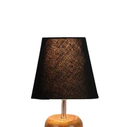 Devansh Black Wooden Frustum Table Lamp image 2